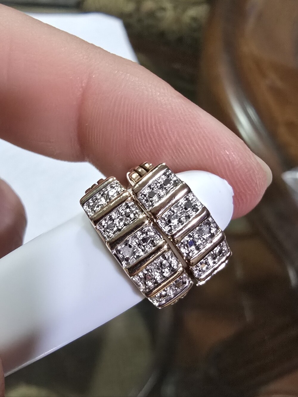 Sterling Silver 925 Rose Gold Tone Hoop Huggie Pave Earrings Ross Simmons